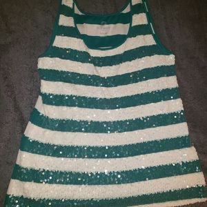 Woman's 2XL sequin stipped old navy tank top